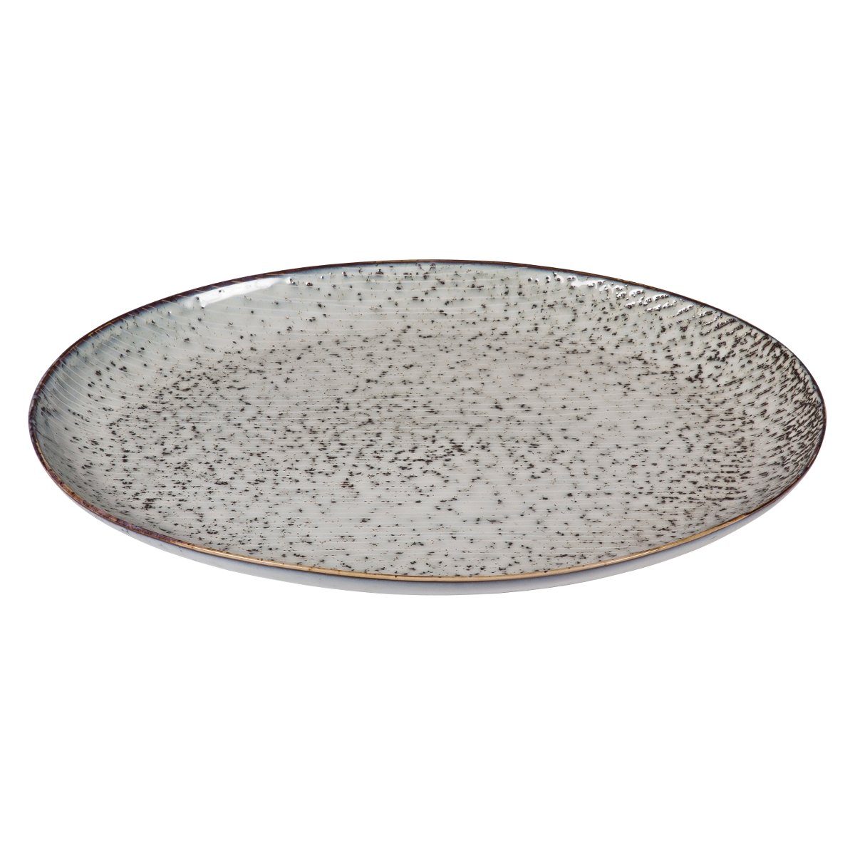 Broste Copenhagen Servierplatte NORDIC SEA Platte oval 26,5 x 35,5 cm, Steingut, (Platte)