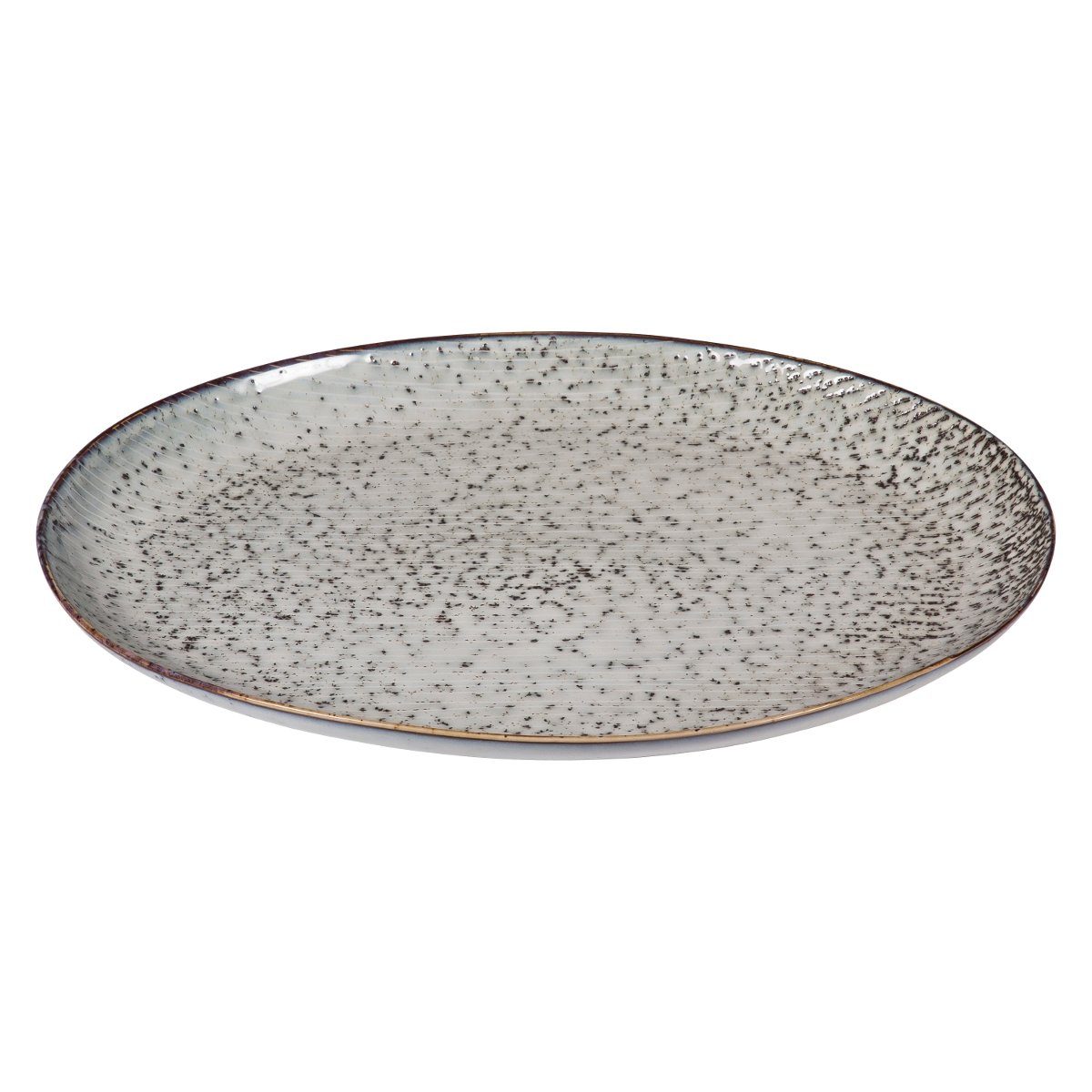 Broste Copenhagen Servierplatte NORDIC SEA Platte oval 26,5 x 35,5 cm, Steinzeug, (Platten oval), Nordic Sea Platte oval