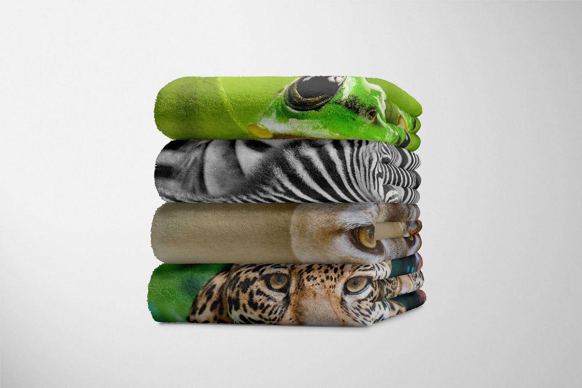 Sinus Art Handtücher Saunatuch Baumwolle-Polyester-Mix Handtuch (1-St), Puma Strandhandtuch mit Raubkatze, Tiermotiv Kuscheldecke Handtuch