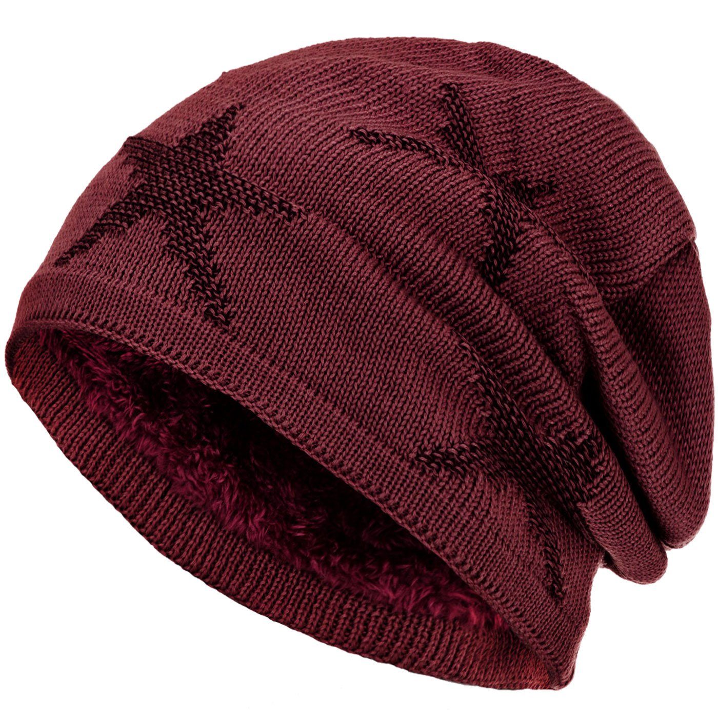 compagno Strickmütze (1-St) Warm gefütterte Wintermütze Strickmütze Beanie Damen und Herren