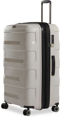 Stratic Hartschalen-Trolley Straw + L, beige, 4 Rollen, Reisekoffer großer Koffer Aufgabegepäck TSA-Zahlenschloss