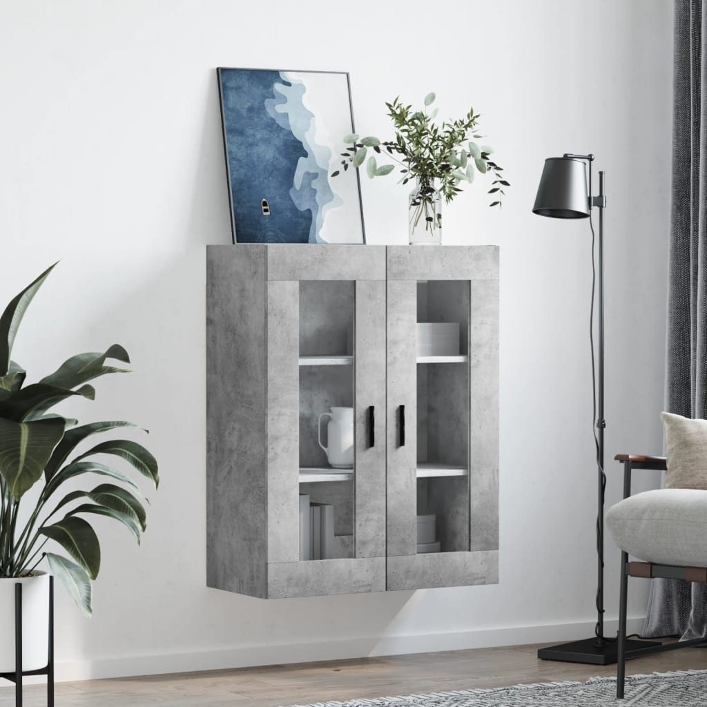 vidaXL Hängeschrank Wandschrank Betongrau 69,5x34x90 cm günstig online kaufen