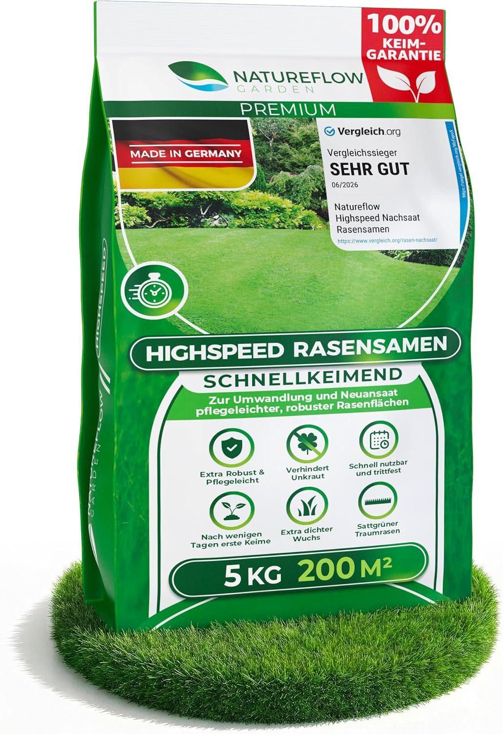 Natureflow Rasensamen schnellkeimend