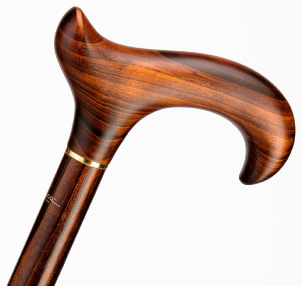 Stockshop Gehstock Design Gehstock EXCLUSIV KIRSCHBAUM, eleganter Derbygriff und Stock