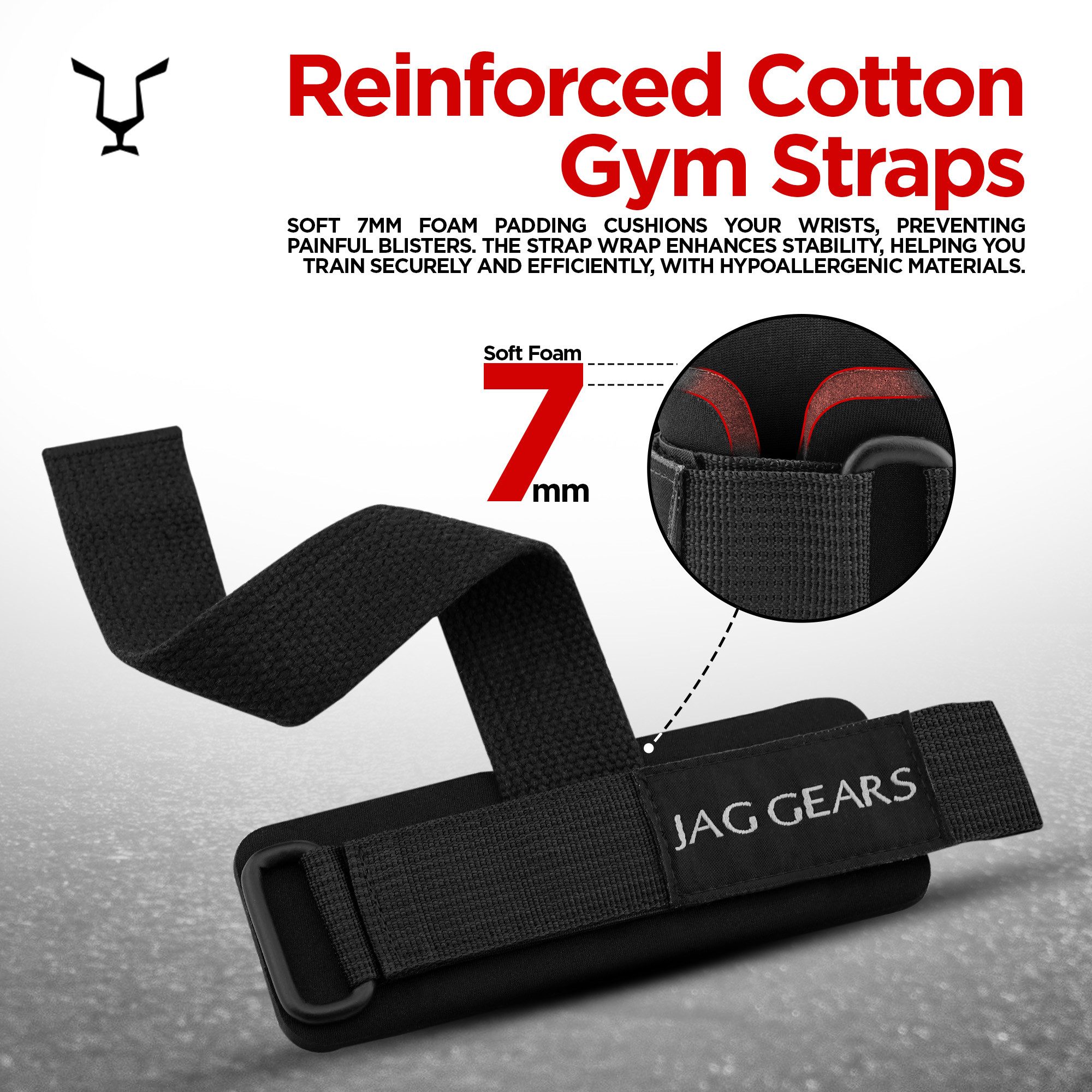 JAG GEARS Handgelenkschutz Strength training strap powerlifting strap hooks for men and women (pair, Lieferung mit 1 Paar), Krafttraining Powerlifting Gewichtheben Kreuzheben Fitnesstraining