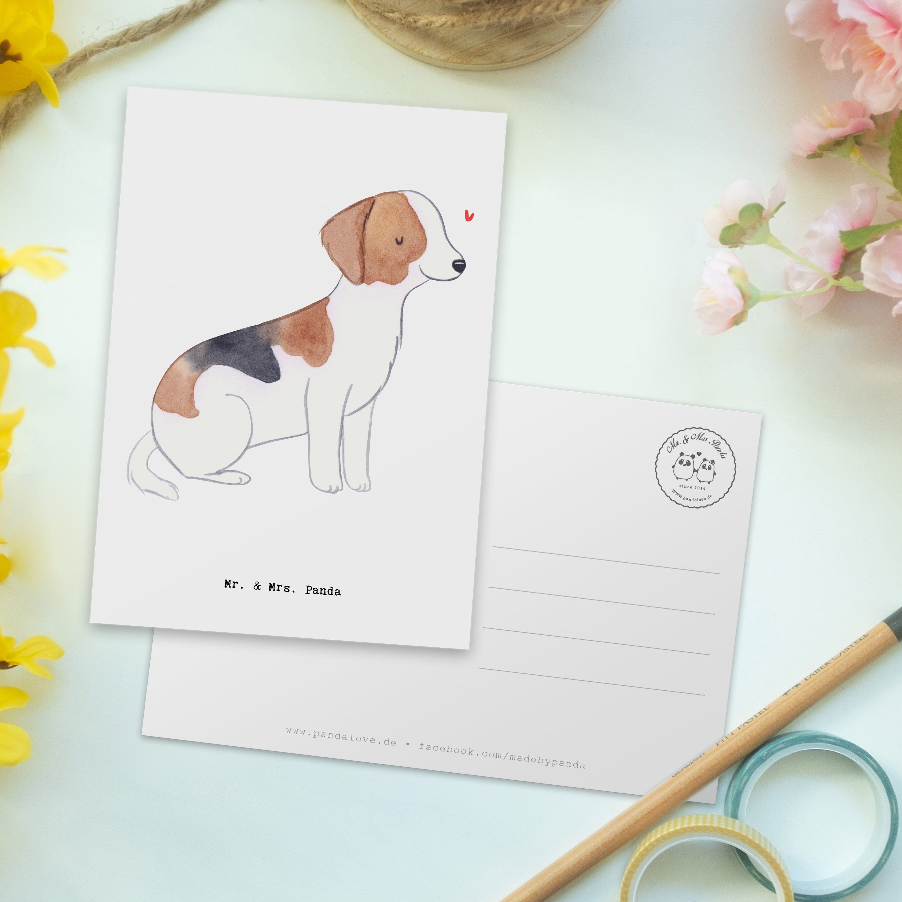 Einladung, Foxhound Panda - Hundebesitzer, Hund, La Mr. Mrs. Geschenk, Weiß Moment - & Postkarte