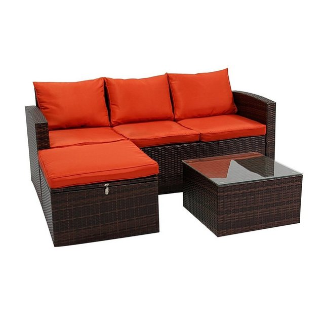 HTI-Living Gartenlounge-Set Terrassenmöbel Matze, (Set, 3-tlg), Loungegarnitur mit Kissen