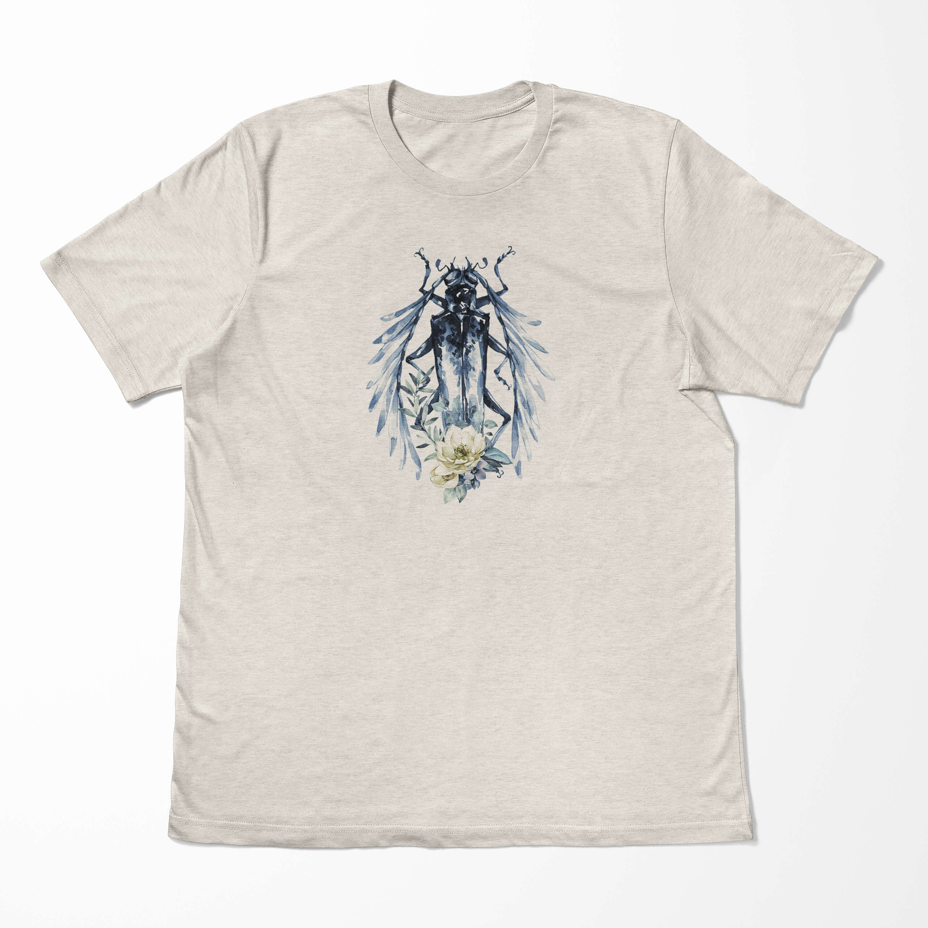 Herren Motiv Aquarell 100% T-Shirt Farbe Nachhaltig Bio-Baumwolle T-Shirt Art Käfer Sinus Ökomode (1-tlg) Shirt Organic
