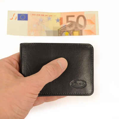 BRANCO Mini Geldbörse Kleine Geldbörse / Mini Portemonnaie aus Leder, Schwarz, Branco 12022