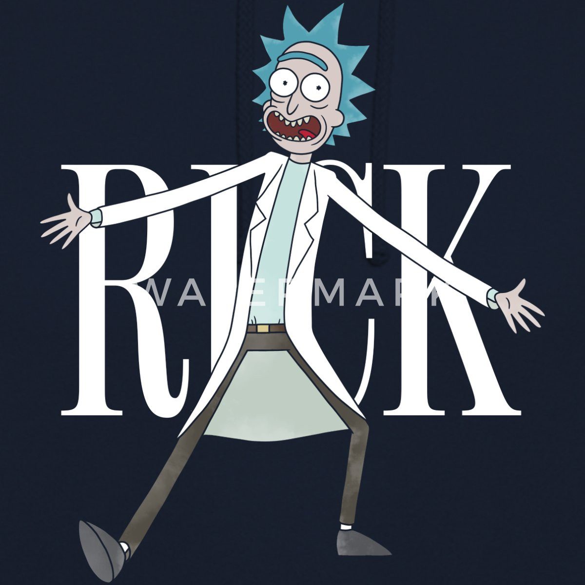 Spreadshirt Hoodie Rick & Morty Rick Sanchez Schriftzug weiß Unisex Hoodie (1-tlg)