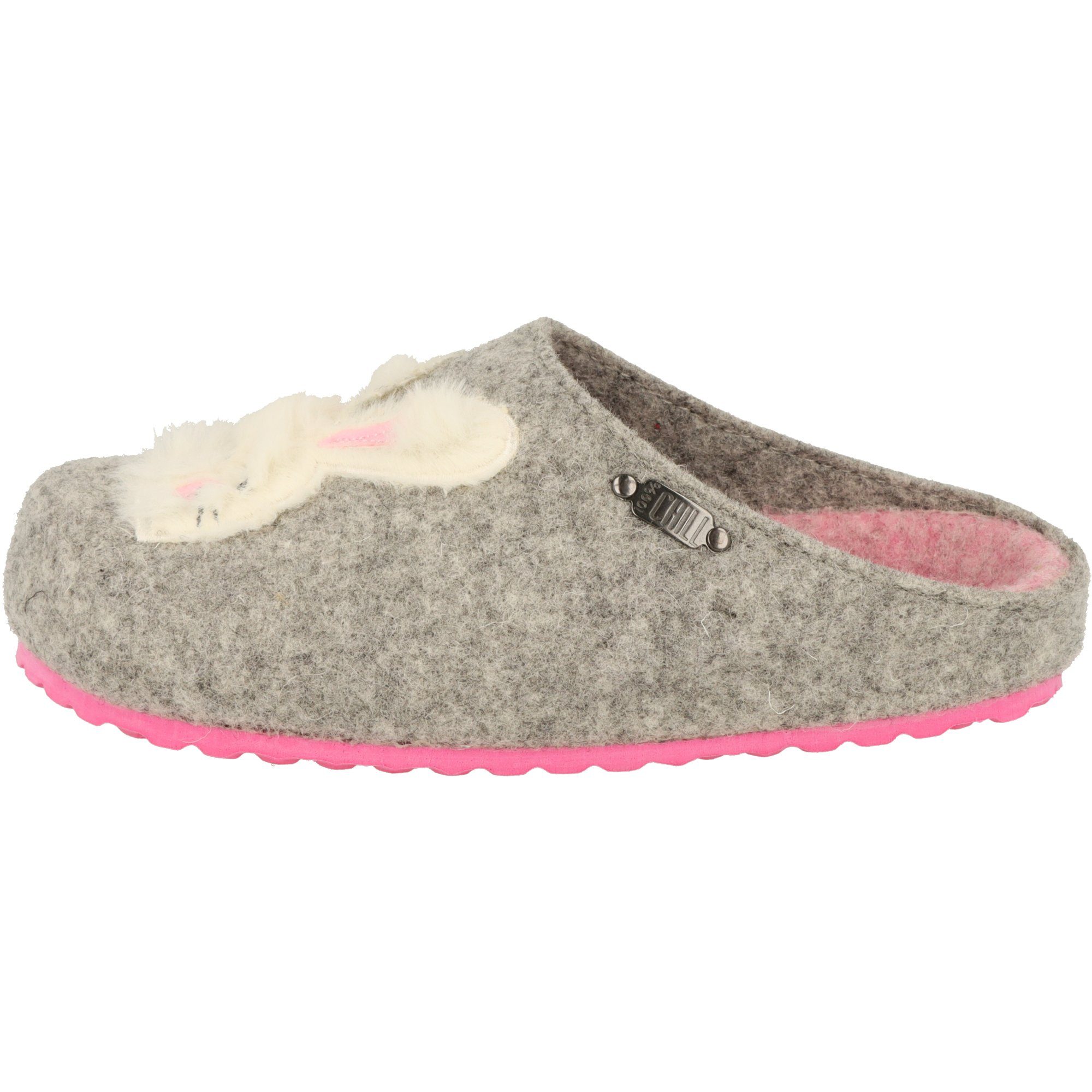 warme SUPERSOFT "Hase" gepolstert Schuhe 542-353 Lt.Grey Hausschuh Pantoffeln Mädchen