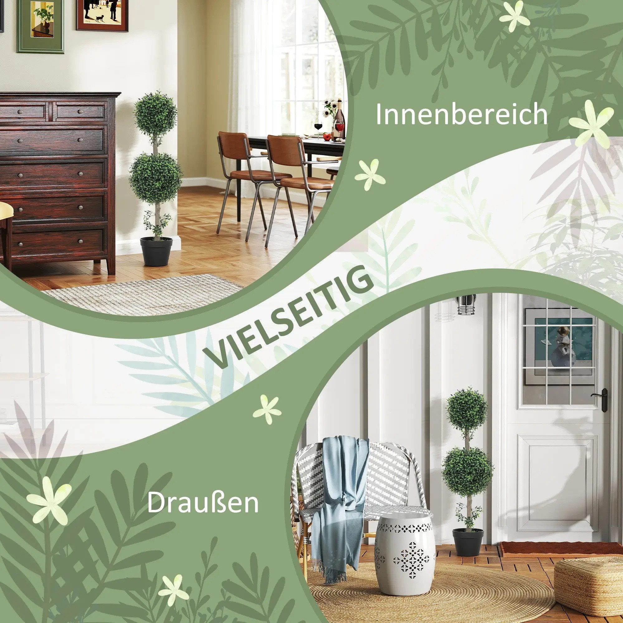 Kunstbaum 2er-Set Kunstpflanzen, Künstliche Pflanzen im günstig online kaufen