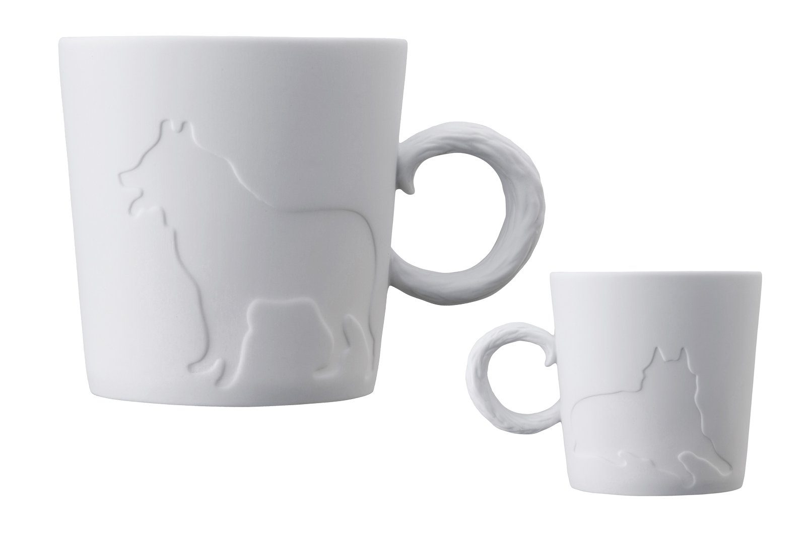 mit Teebecher Hundemotiv Tasse Kaffee Griff, - Tasse CONTRAER Hund als - - Hund Tasse mit Hundeschwänzchen Tasse Teelicht -