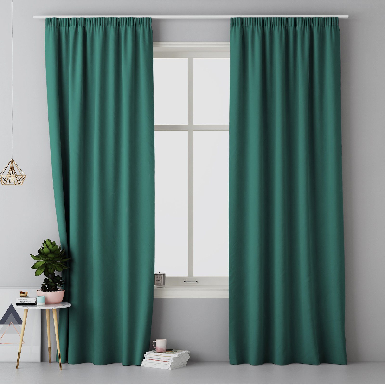Vorhang Blickdichter Vorhang 140x250cm, grün, (1 Polyester, St) Kräuselband, JEMIDI