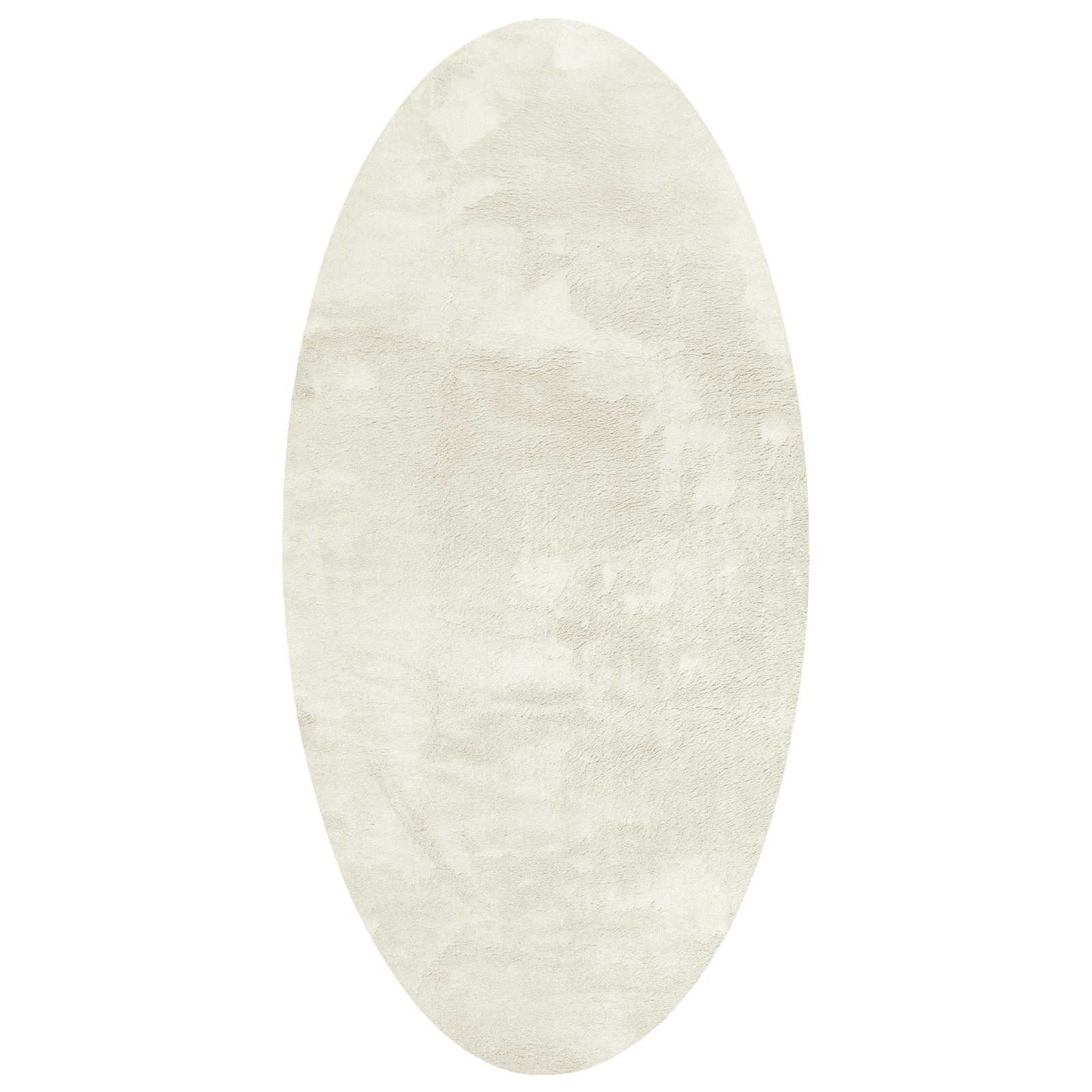 vidaXL Teppich Bereichsteppiche Oval HUARTE Creme 80 x 150 cm 100 %Polyester, Oval