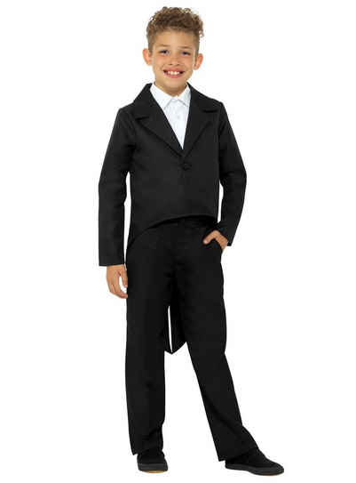 Smiffys Kostüm Frack schwarz, Klassischer schwarzer Frack für Jungs und Mädchen