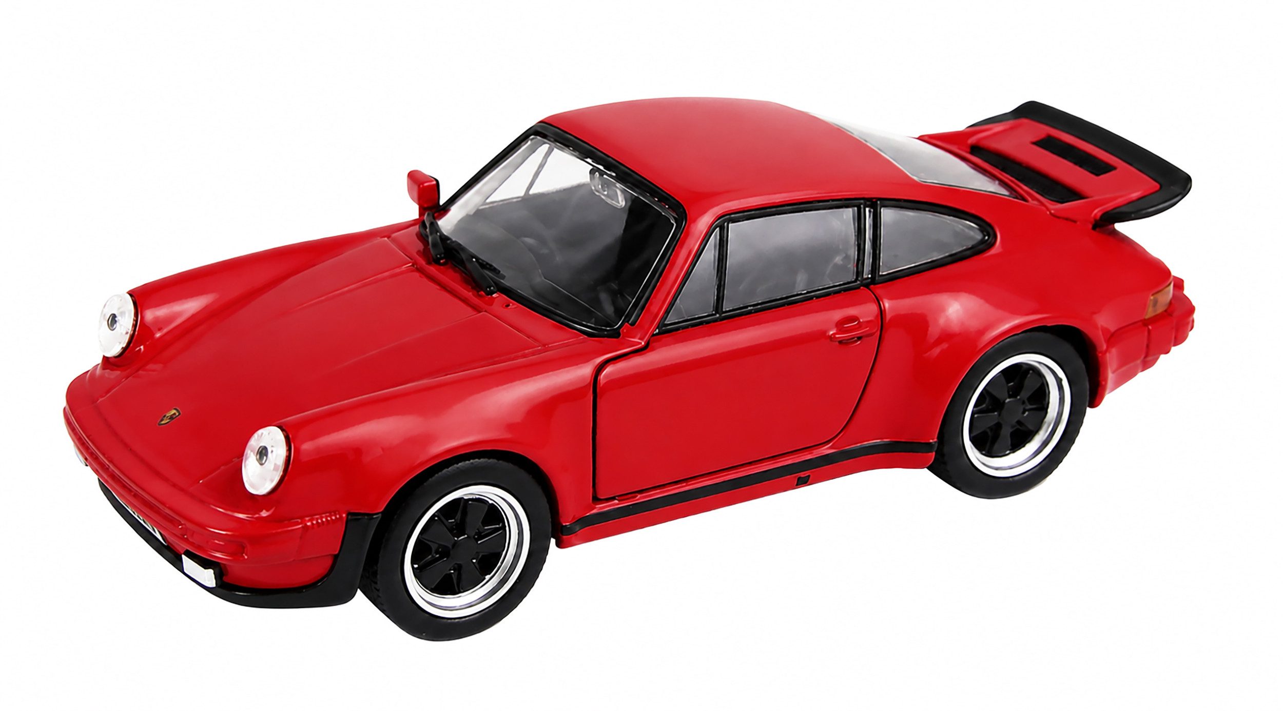 Welly Modellauto PORSCHE 911 Turbo Modellauto 11,5cm Modell Auto Metall 53 (Rot), Spielzeugauto Kinder Geschenk