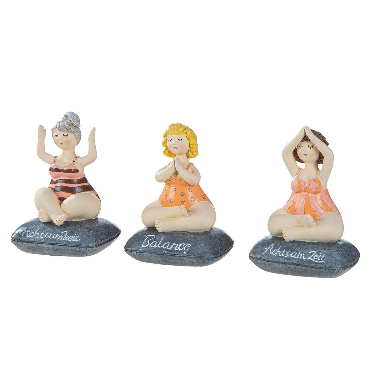 MF Dekofigur Dekofiguren Wohlfühlmomente 3er Set Frauen Yoga Achtsamkeit (1 St)