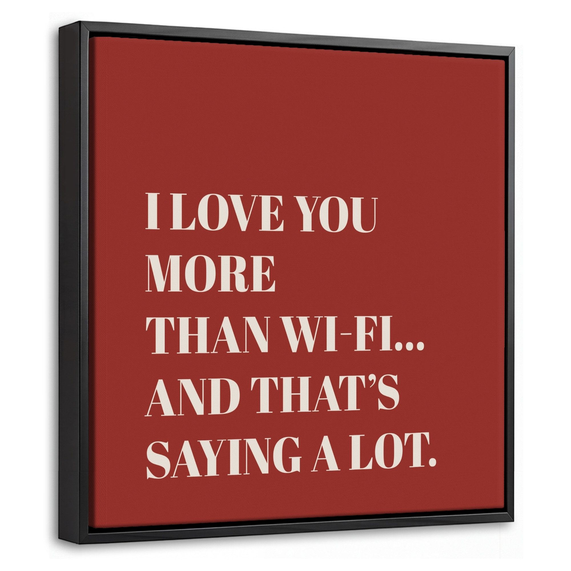 OneMillionCanvasses® Leinwandbild mit Rahmen - Rot - Zitat - Liebe, Fotodruck (1 St), Leinwand Bilder Klein, Wand Dekoration Aesthetic 20x20cm