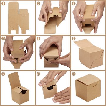 Kurtzy Geschenkbox Geschenkboxen aus Kraftpapier (50 Stück) - Feier & Hochzeit, Kraft Paper Gift Boxes (50 pcs) - Party & Wedding