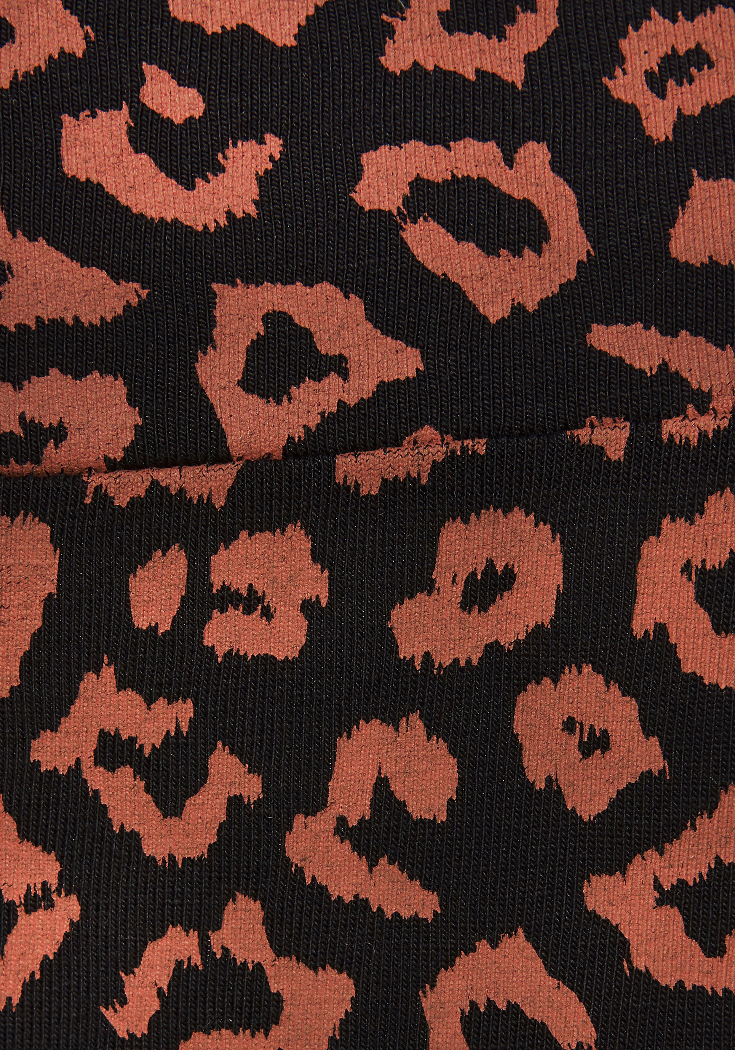 LASCANA Leggings Sweatleggings mit breitem Bündchen im Leo-Print, Loungewear