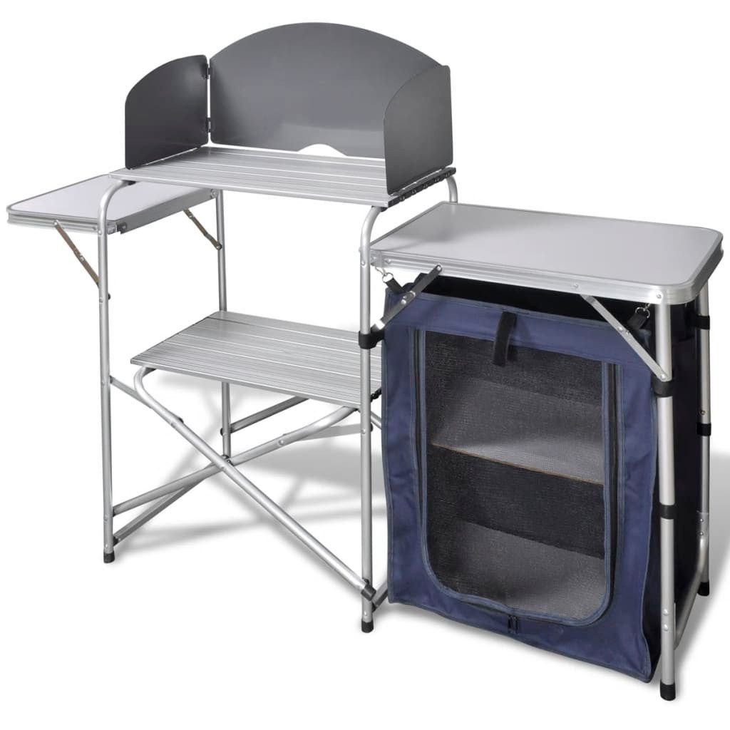 vidaXL Campingstuhl Campingküche Klappbar mit Aluminium-Windschutz