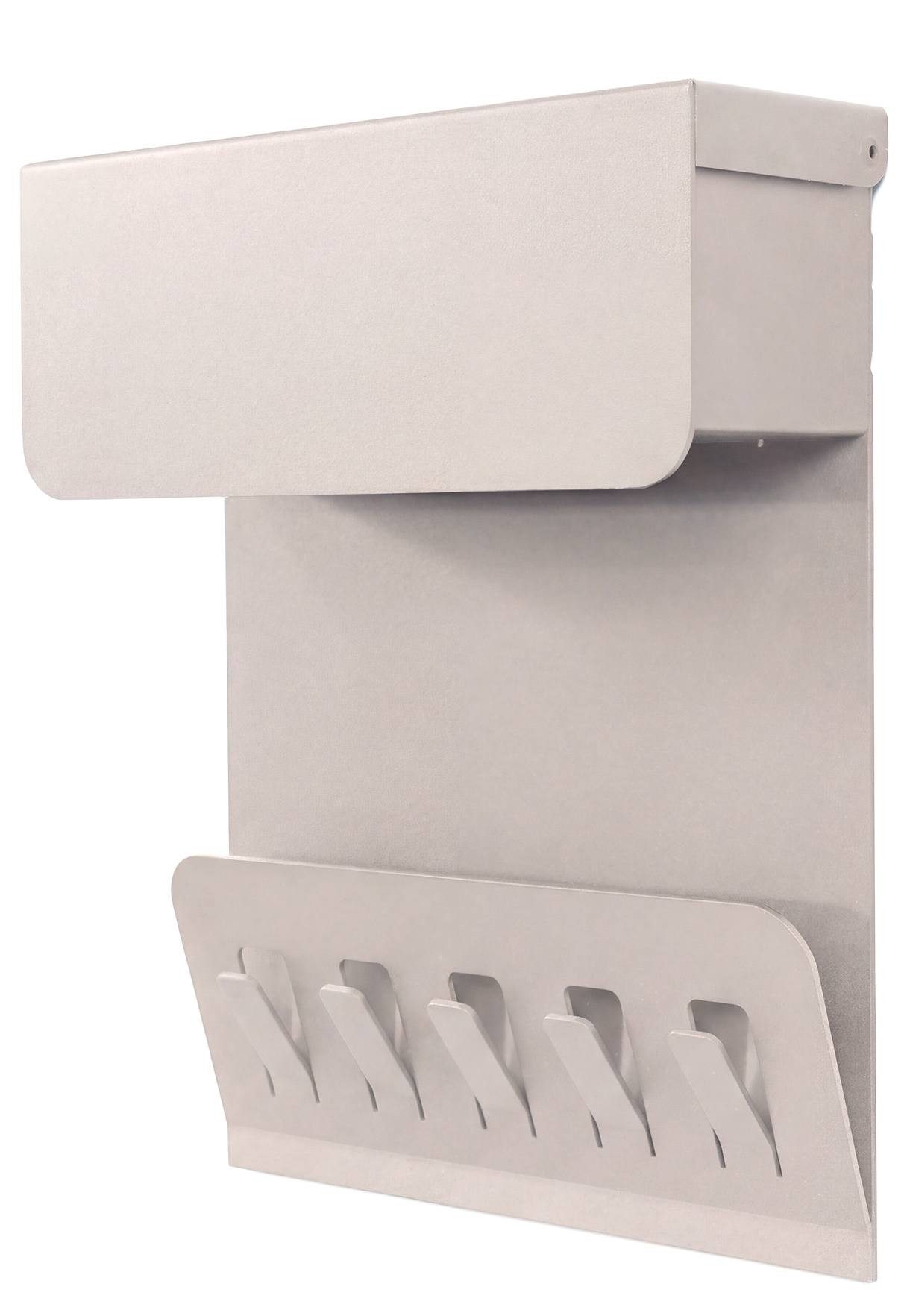 Spinder Design Wandgarderobe Wandgarderobe KEEPER Silky Taupe Garderobe 5 Haken und Klappe, Spinder
