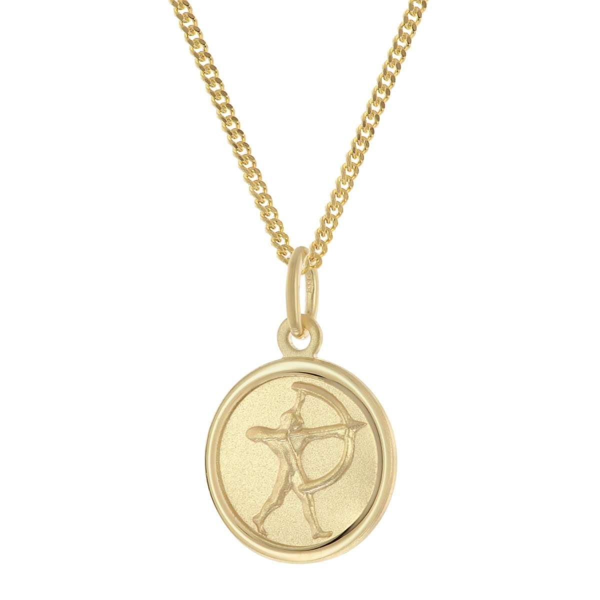trendor Panzerkette 28468-12, Kinder Sternzeichen Schütze Gold 333 mit vergoldeter Kette