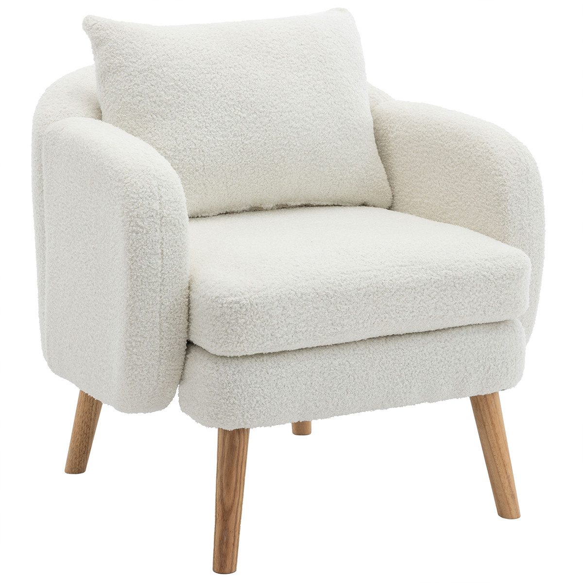 XDeer Chesterfield-Sessel Sessel Ohrensessel Einzelsessel Schlichter Samt-Sessel, mit Kissen Freizeit-Stuhl Massivholz-Beinstuhl Kissen 