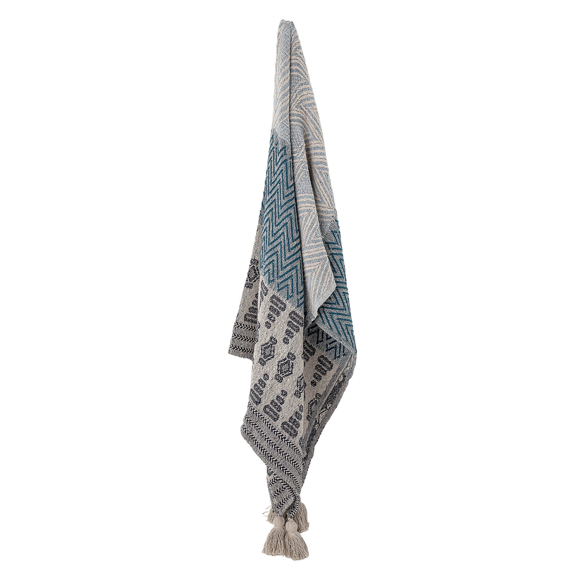 Wohndecke Bloomingville Milas Decke, Blue, 160 x 130 cm, Bloomingville