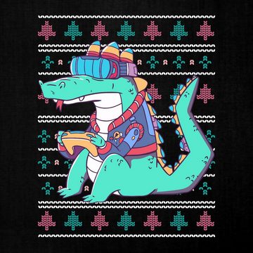 Quattro Formatee Kurzarmshirt Gamer Krokodil Zocker Ugly Christmas Stil Damen (1-tlg)