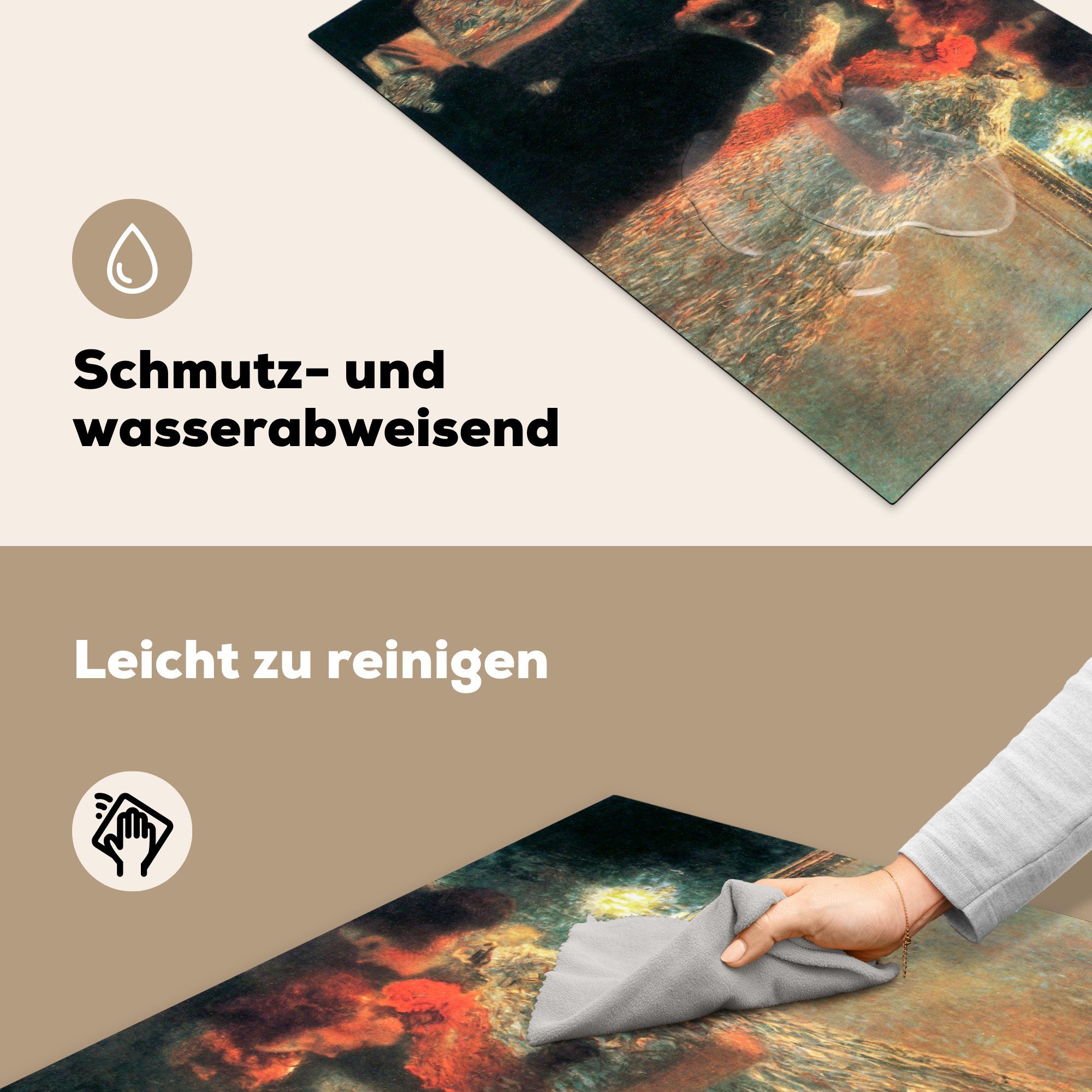 Ceranfeldabdeckung MuchoWow küche, Gustav Vinyl, Induktionskochfeld Schutz tlg), die cm, - 81x52 Schubert Klavier für am Klimt, (1 Herdblende-/Abdeckplatte