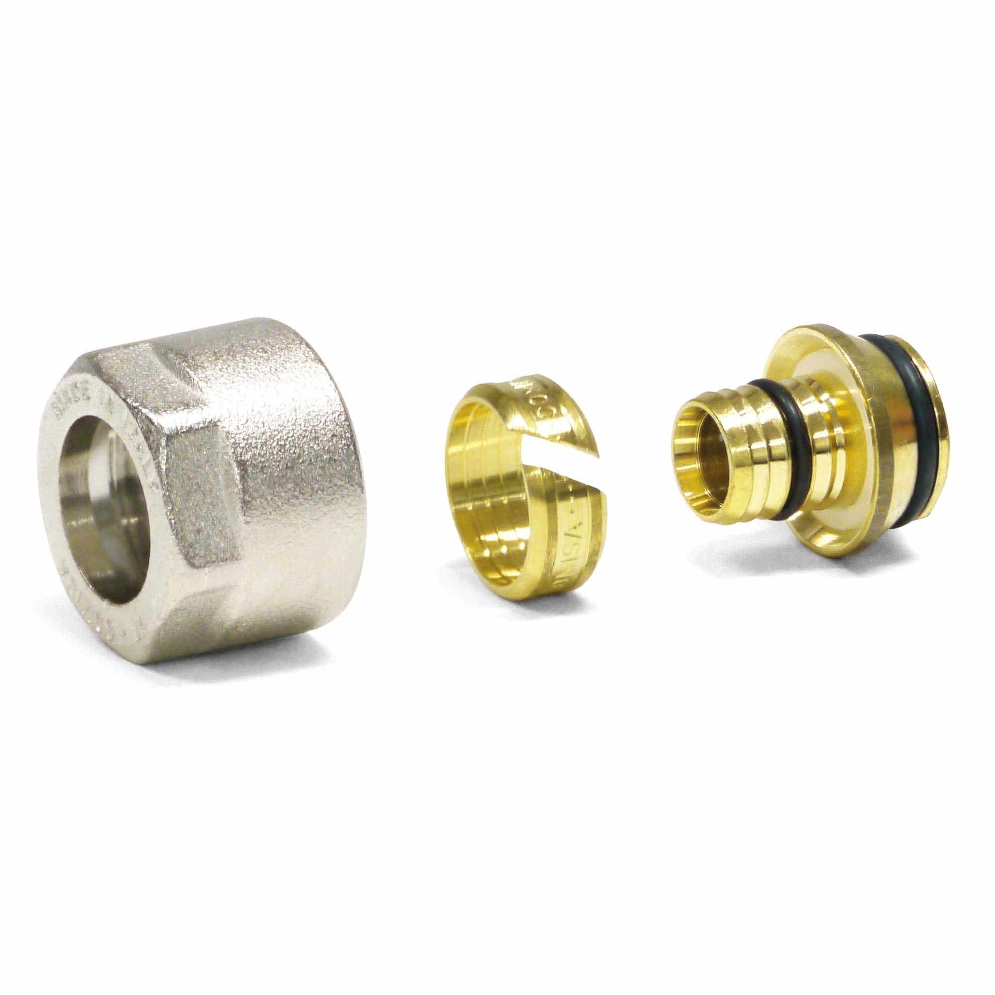 PipeTec Deutschland Gewindefitting Pipetec Eurokonus-Klemmverschraubung, mit 3/4" Mutter für Alu-Verbundrohr und PE-RT-Rohr