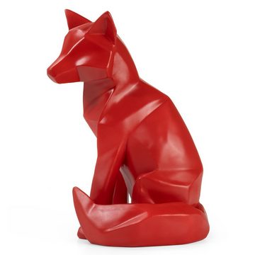 Moritz Dekofigur Polygonal Fuchs rot, Polyresin Figuren Deko Geschenk Geometrische Figur Modern Dekor