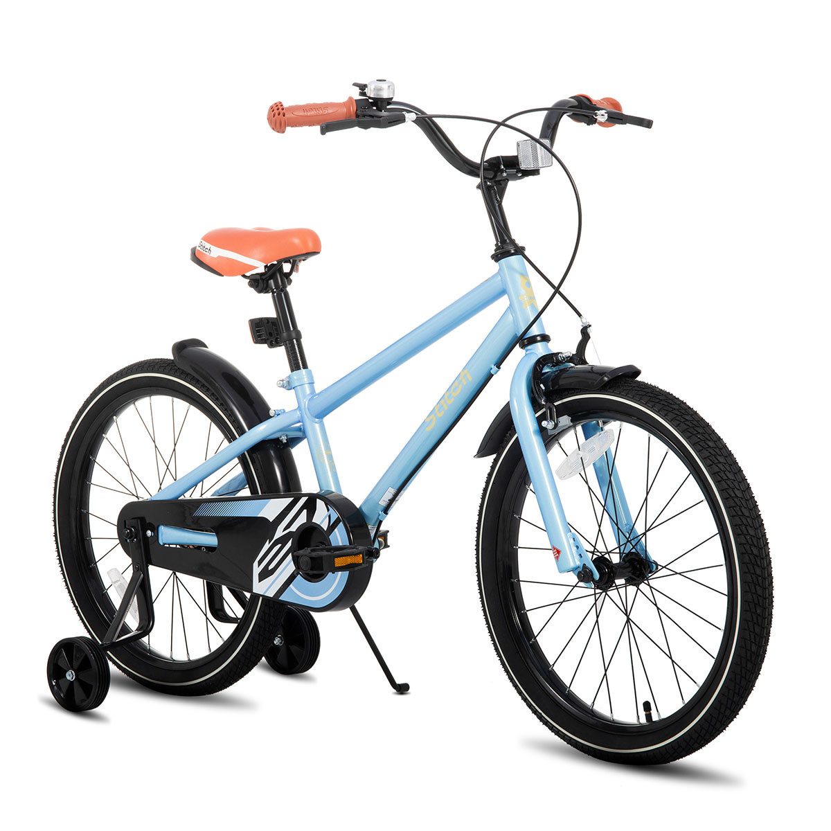JOYSTAR Kinderfahrrad Totem 12/14/16/18/20 Zoll Kinderfahrrad für 3-13 jährige Jungen, mit Stützräder, Kotflügel, Front and rear dual brakes, Reflektorplatte
