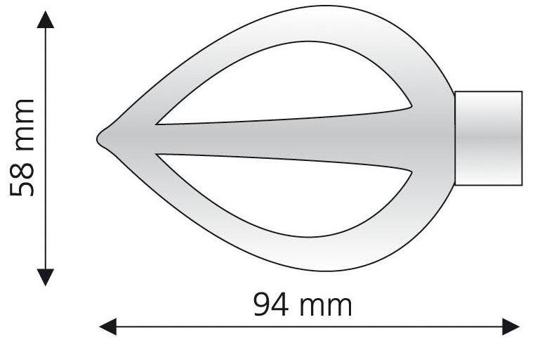 Gardinenstangen-Endstück Flamme, mm für Liedeco, (Set, Gardinenstangen 2-St), Gardinen, rostbraun Ø 16