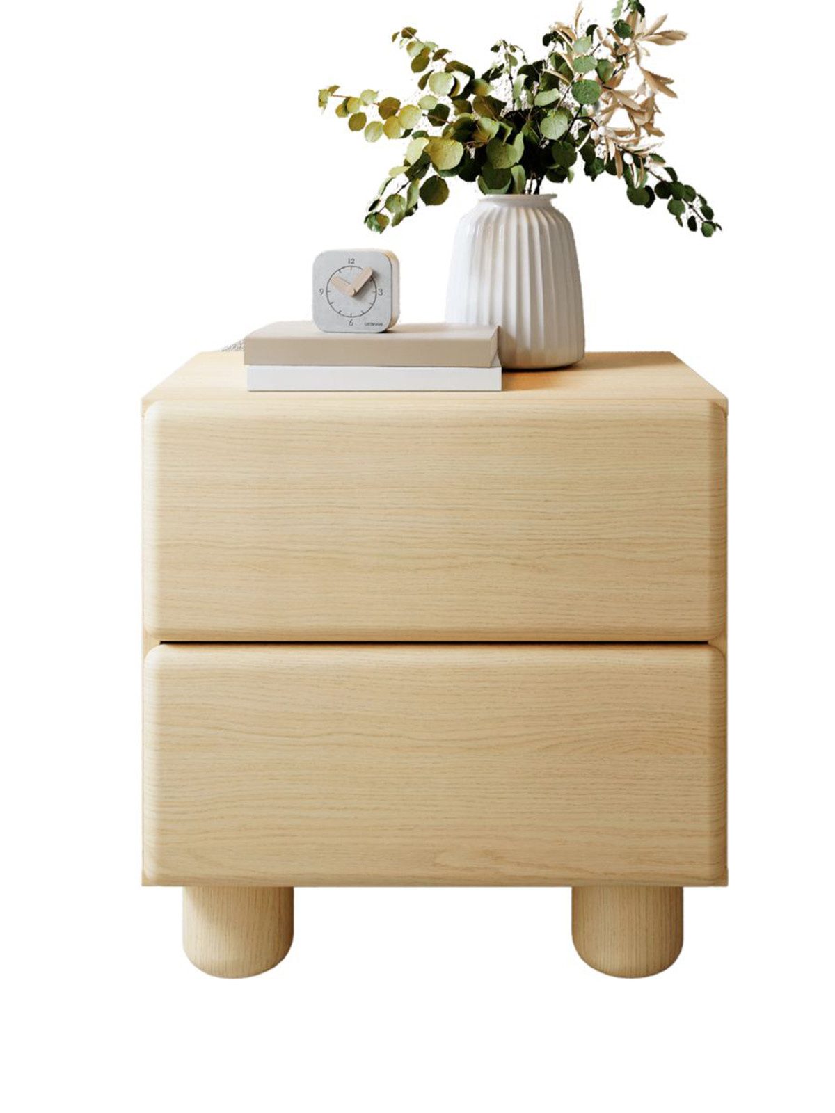 Compleo Nachttisch mit 2 Schubladen MAVO, Scandi design, Nachtschrank, Möbelfarbe: Eiche vincenza