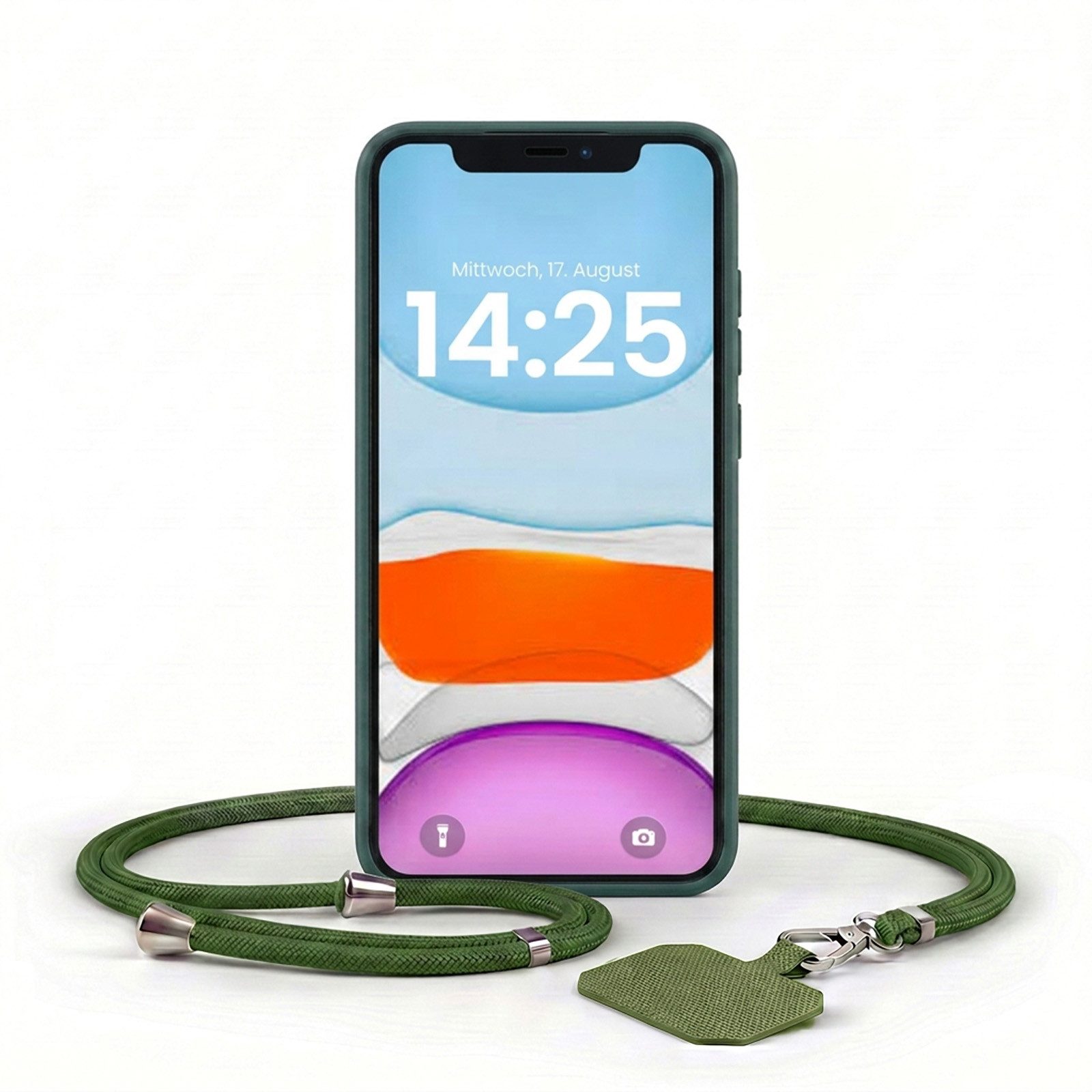 Handyhülle SoftGrip Cover Hülle mit Trageband für Apple iPhone 11 6.1 Zoll, 6.1, Handy Case Kameraschutz mit Handykette Handyband Umhängeband Lanyard