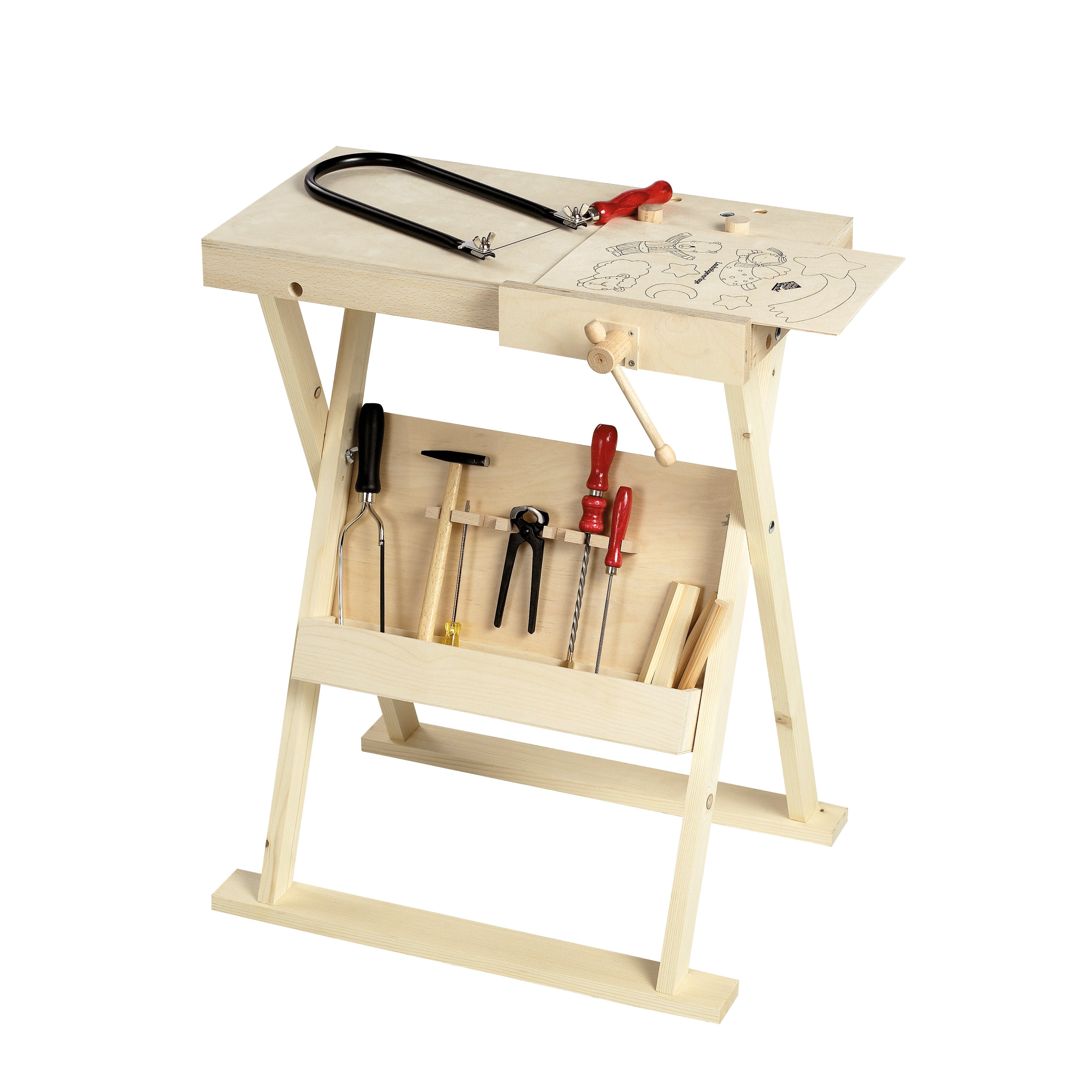 Pebaro Kinder-Werkzeug-Set 487 Klappbare Werkbank