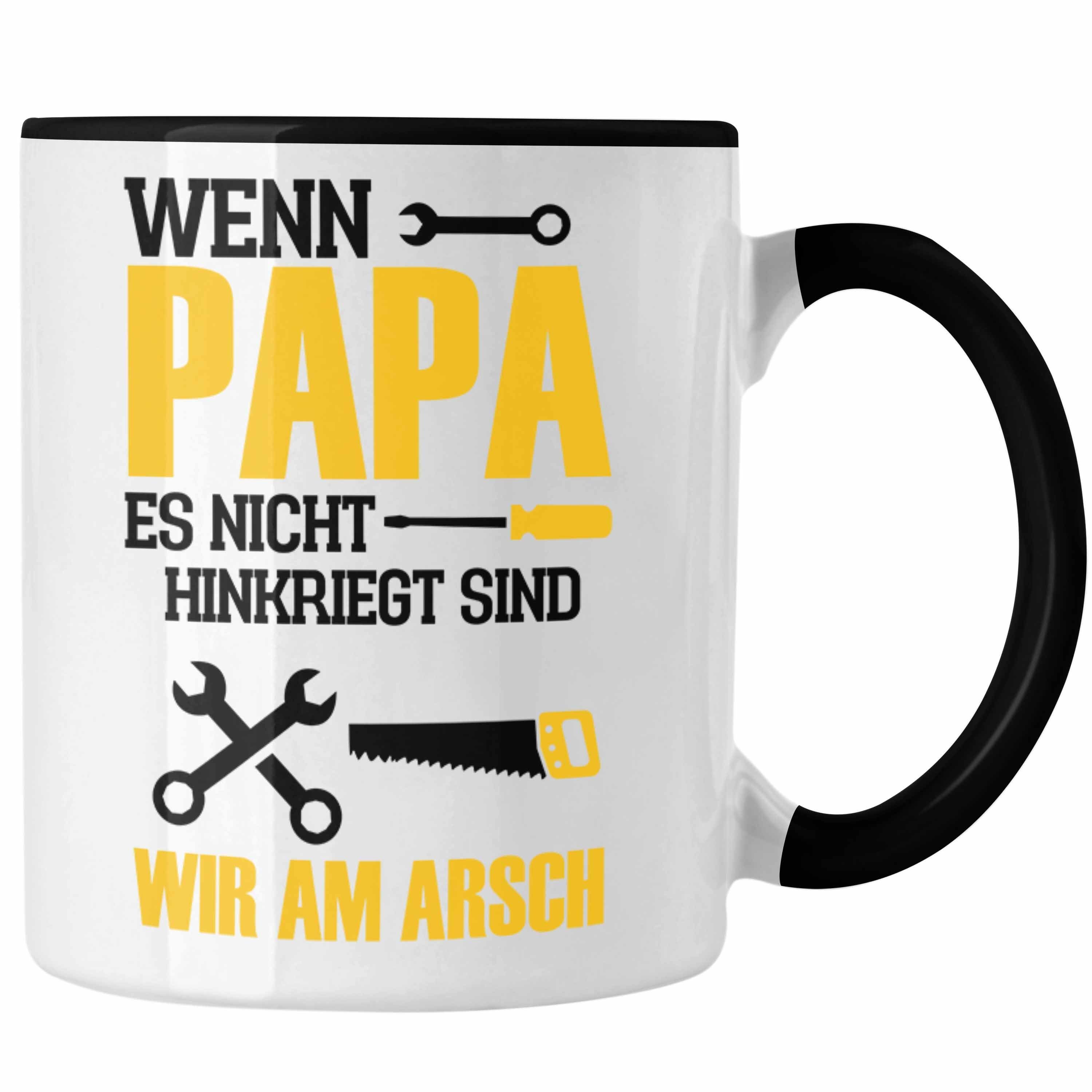 Trendation Tasse Tasse für den besten Papa zum Vatertag Wenn Papa Es Nicht Hinkriegt Ge Schwarz
