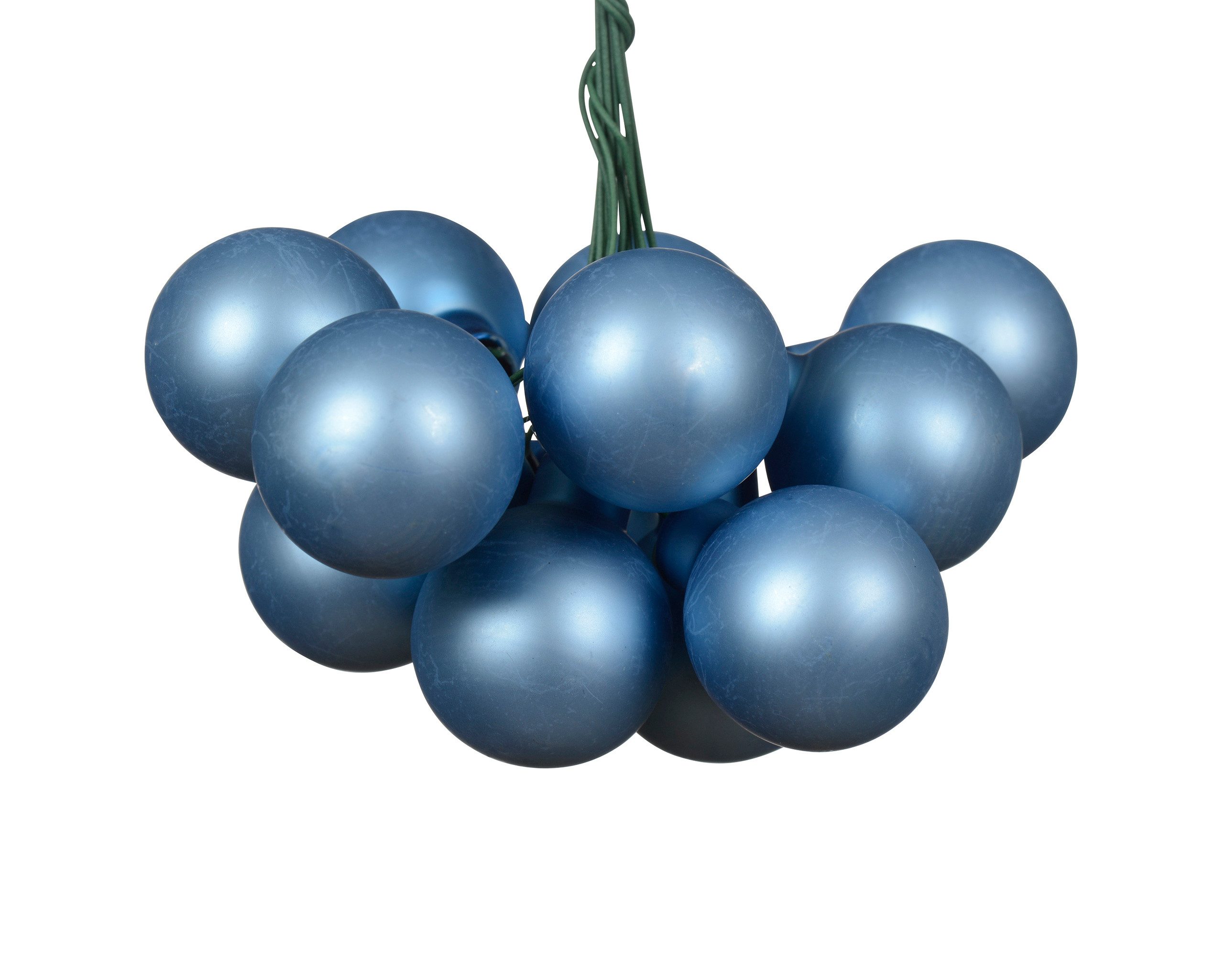 Kaemingk Weihnachtsbaumkugel, Weihnachtskugeln am Draht 2,5cm Glas 12 Stück - Eisblau matt