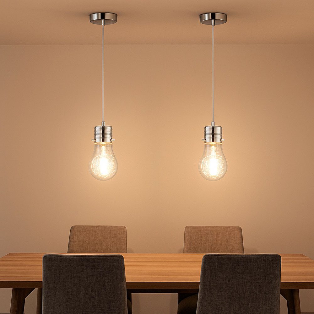 WOFI Hängeleuchte, Leuchtmittel nicht inklusive, Pendelleuchte Glühbirne Vintage Lampe Wohnzimmer Hängeleuchte Deko