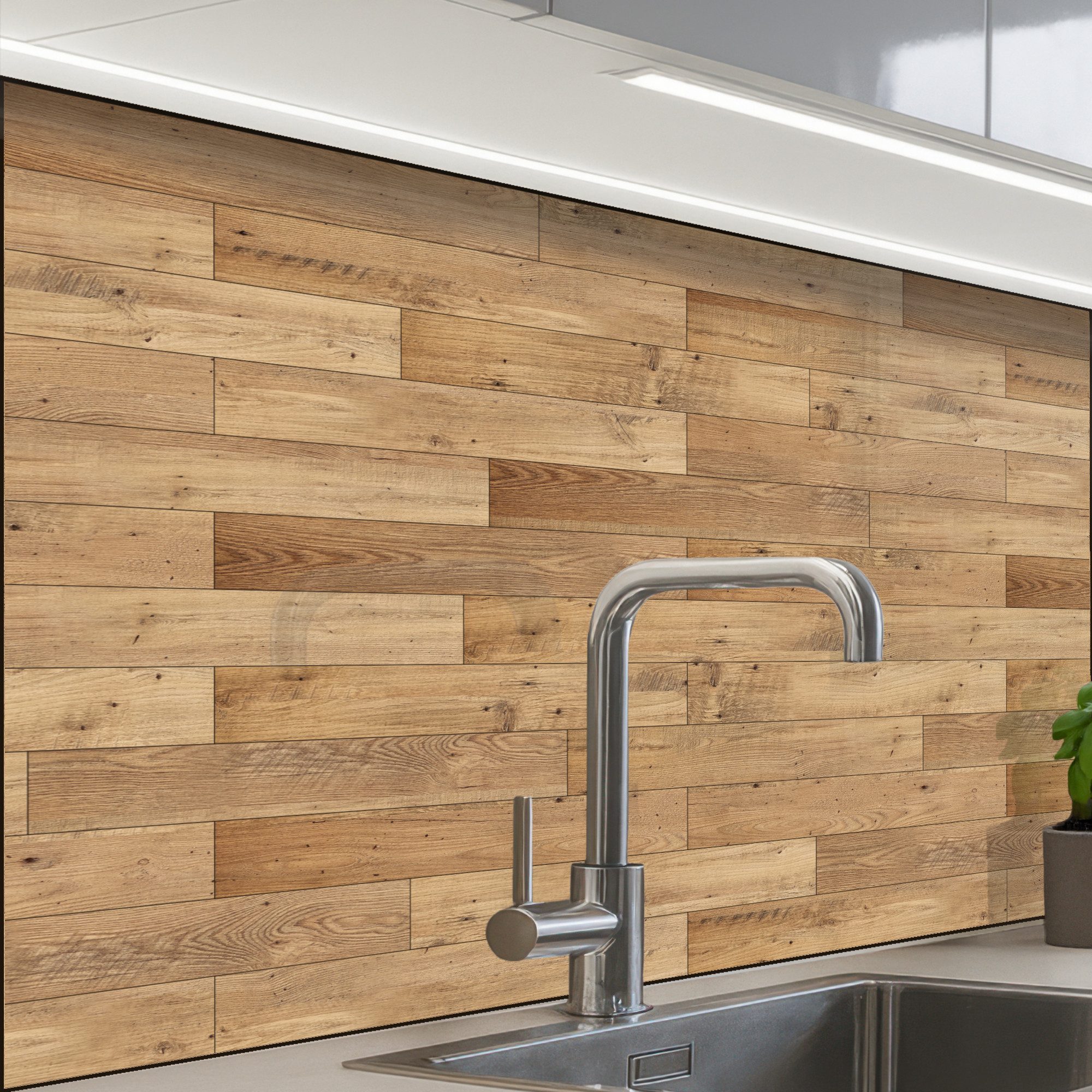 KitchenYeah Küchenrückwand selbstklebend Muster - Parkett - Muster, (1-tlg) günstig online kaufen