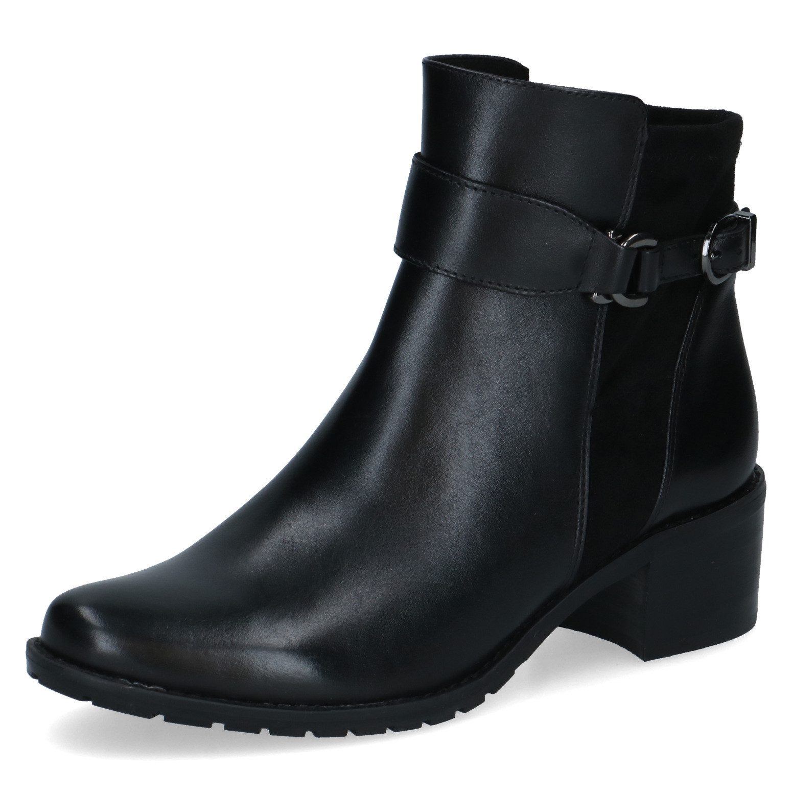 Caprice Stiefelette Blockabsatz, Ankleboots mit Zierschnalle, bequeme Weite