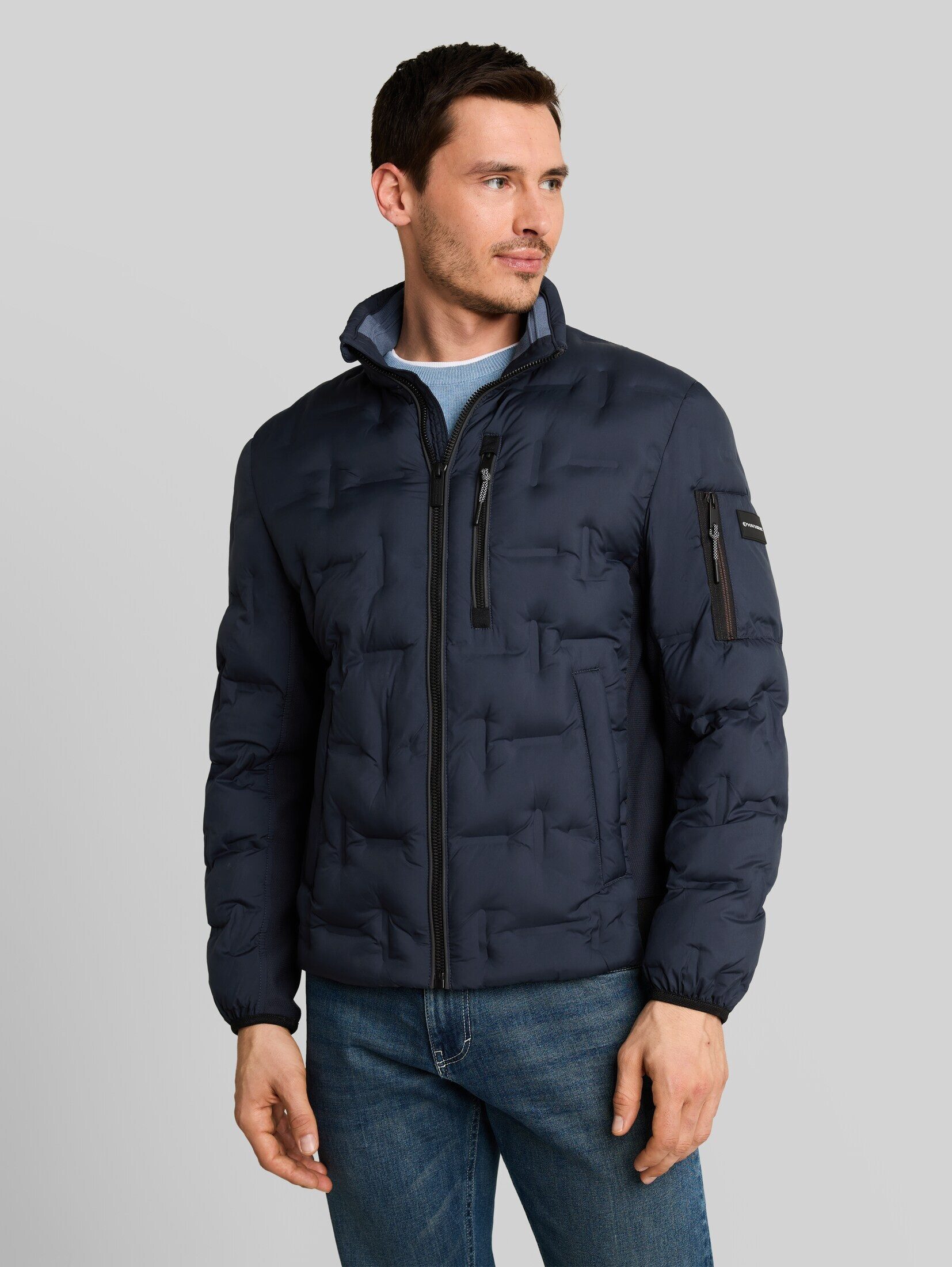 TOM TAILOR Winterjacke Jacken Hybrid Steppjacke mit verstaubarer Kapuze