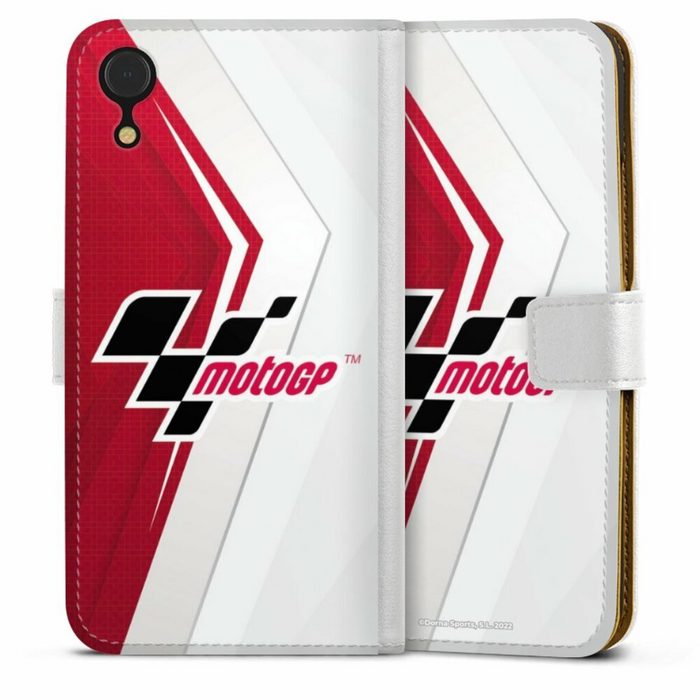 DeinDesign Handyhülle MotoGP Logo Motorsport Logo Grey and Red Apple iPhone Xr Hülle Handy Flip Case Wallet Cover Handytasche Leder