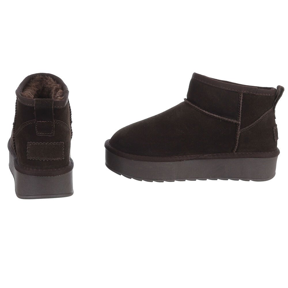 Ital-Design Damen Snowboots Freizeit Snowboots (92457565) Flach Stiefeletten in Braun – Bild 5 von 5
