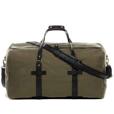 SID & VAIN Reisetasche Leder Weekender Unisex CHASE, Echtleder Reisegepäck für Damen & Herren, Sporttasche XL olive-grün