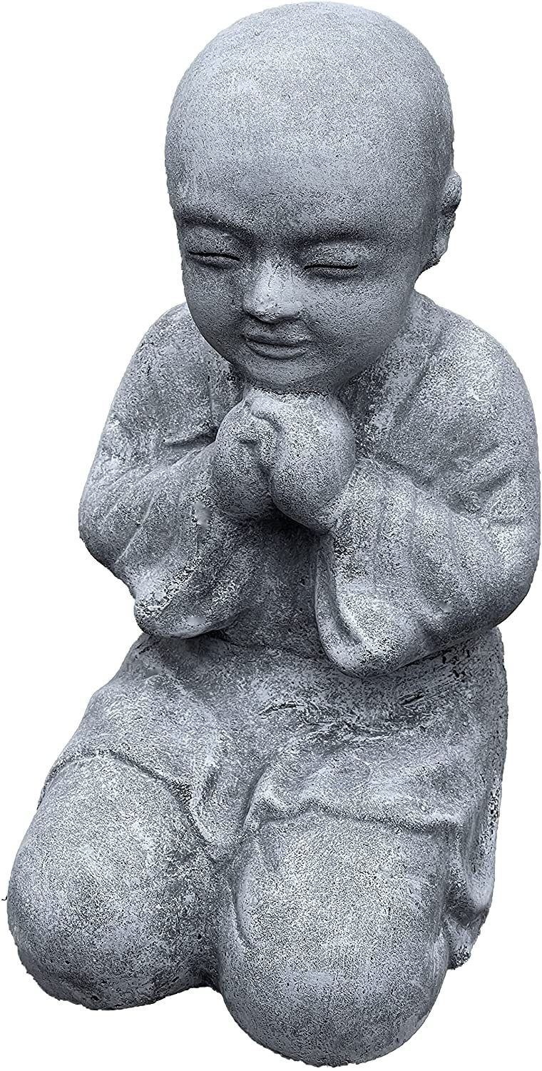 Stone and Style Gartenfigur Steinfigur Buddha Mönch kniend