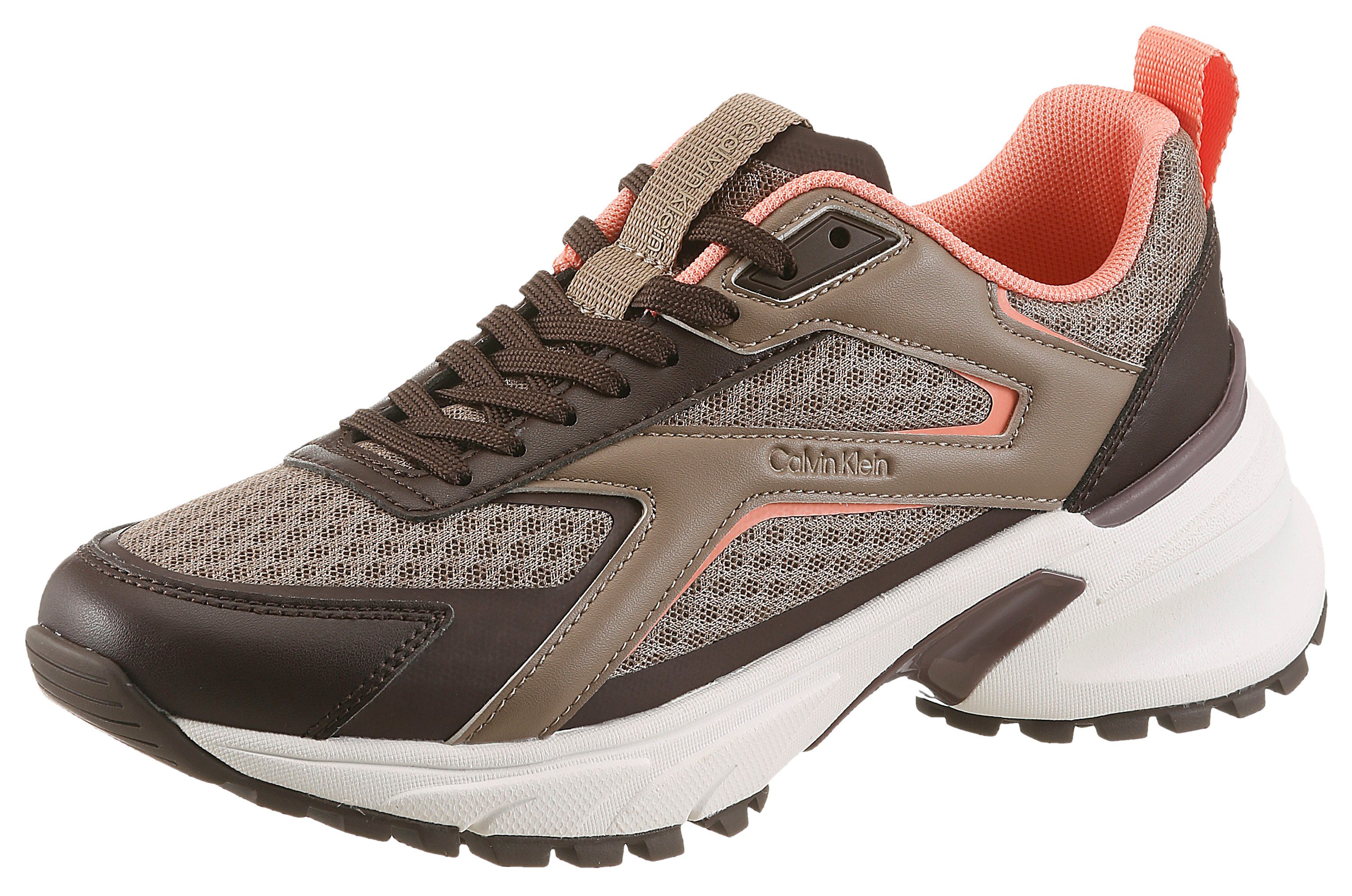 Calvin Klein HIKE RUN CKSTRIPE MESH Plateausneaker Schnürschuh, Halbschuh, Freizeitsneaker mit Logo-Schriftzug